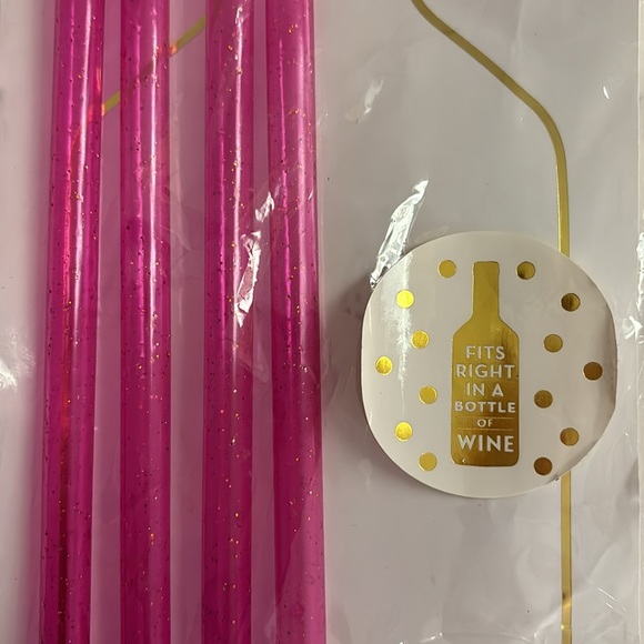 🍁3for$10🍁 Slant Wine Bottle Straws Pink OS - Picture 4 of 4